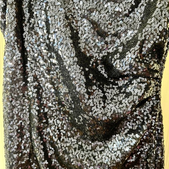 🔴 2 for $20 Lulus Call the Limo Blue Sequin Faux Wrap Bodycon Dress S - Picture 10 of 12